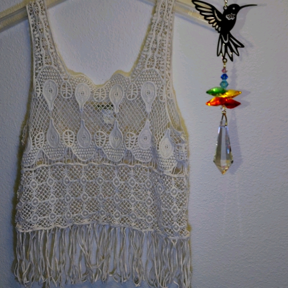 Vivid Collection | Crochet Tank Top | White